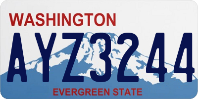 WA license plate AYZ3244