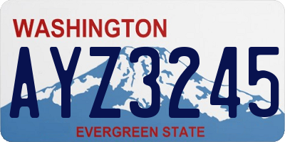 WA license plate AYZ3245