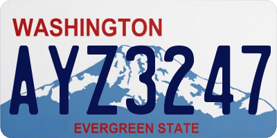 WA license plate AYZ3247