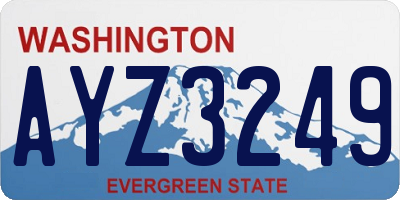 WA license plate AYZ3249