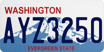 WA license plate AYZ3250