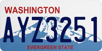 WA license plate AYZ3251