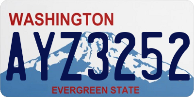 WA license plate AYZ3252