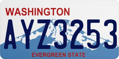 WA license plate AYZ3253