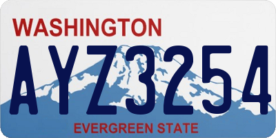 WA license plate AYZ3254