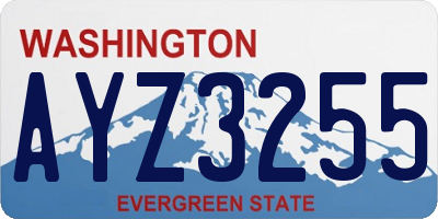 WA license plate AYZ3255