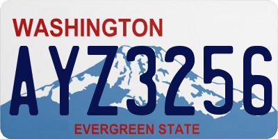 WA license plate AYZ3256