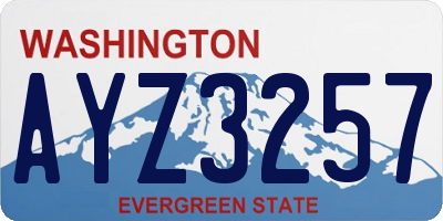 WA license plate AYZ3257