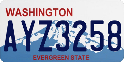 WA license plate AYZ3258