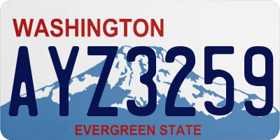 WA license plate AYZ3259