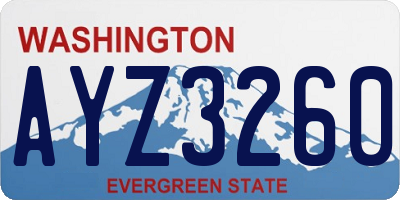 WA license plate AYZ3260