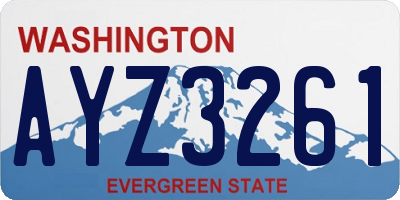 WA license plate AYZ3261