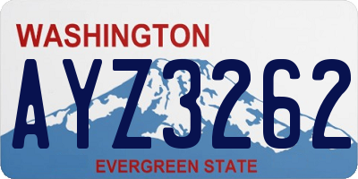 WA license plate AYZ3262