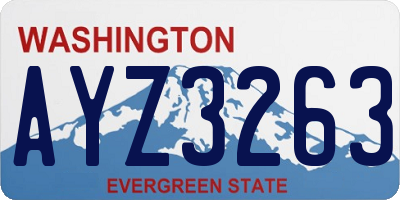 WA license plate AYZ3263