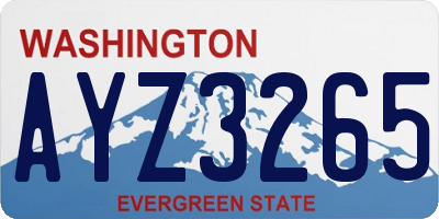 WA license plate AYZ3265