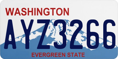 WA license plate AYZ3266