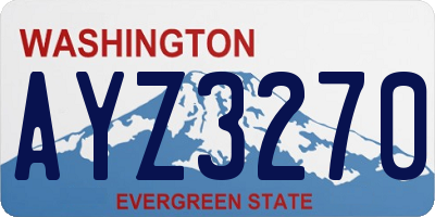 WA license plate AYZ3270