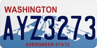 WA license plate AYZ3273