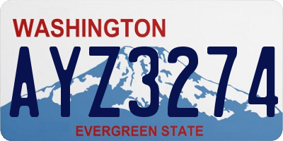 WA license plate AYZ3274