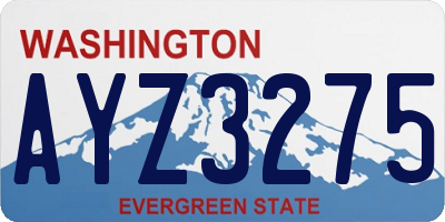 WA license plate AYZ3275