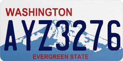 WA license plate AYZ3276