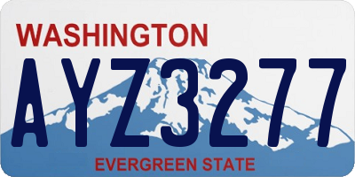 WA license plate AYZ3277