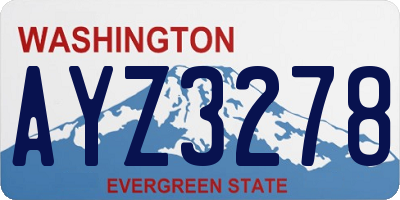 WA license plate AYZ3278