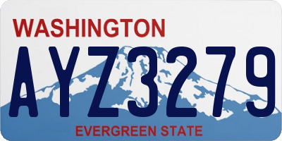 WA license plate AYZ3279