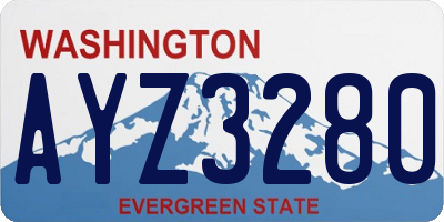 WA license plate AYZ3280