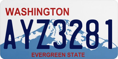 WA license plate AYZ3281