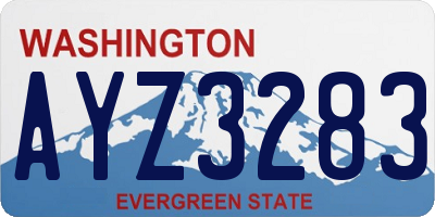 WA license plate AYZ3283