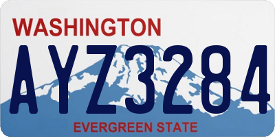 WA license plate AYZ3284