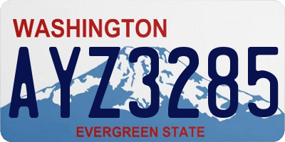 WA license plate AYZ3285