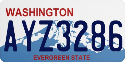 WA license plate AYZ3286