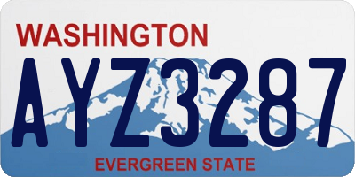 WA license plate AYZ3287