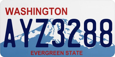 WA license plate AYZ3288