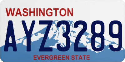 WA license plate AYZ3289