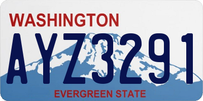 WA license plate AYZ3291