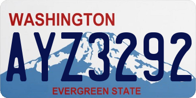 WA license plate AYZ3292