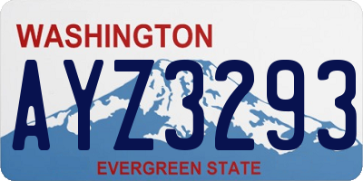 WA license plate AYZ3293