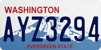 WA license plate AYZ3294