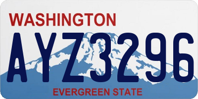 WA license plate AYZ3296