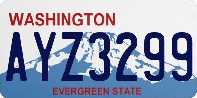 WA license plate AYZ3299