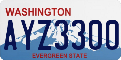 WA license plate AYZ3300