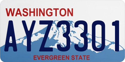 WA license plate AYZ3301