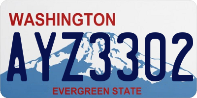 WA license plate AYZ3302