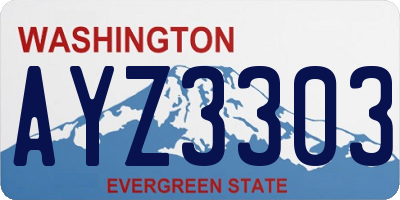 WA license plate AYZ3303