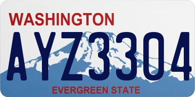 WA license plate AYZ3304