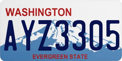 WA license plate AYZ3305