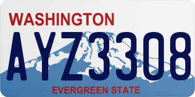 WA license plate AYZ3308